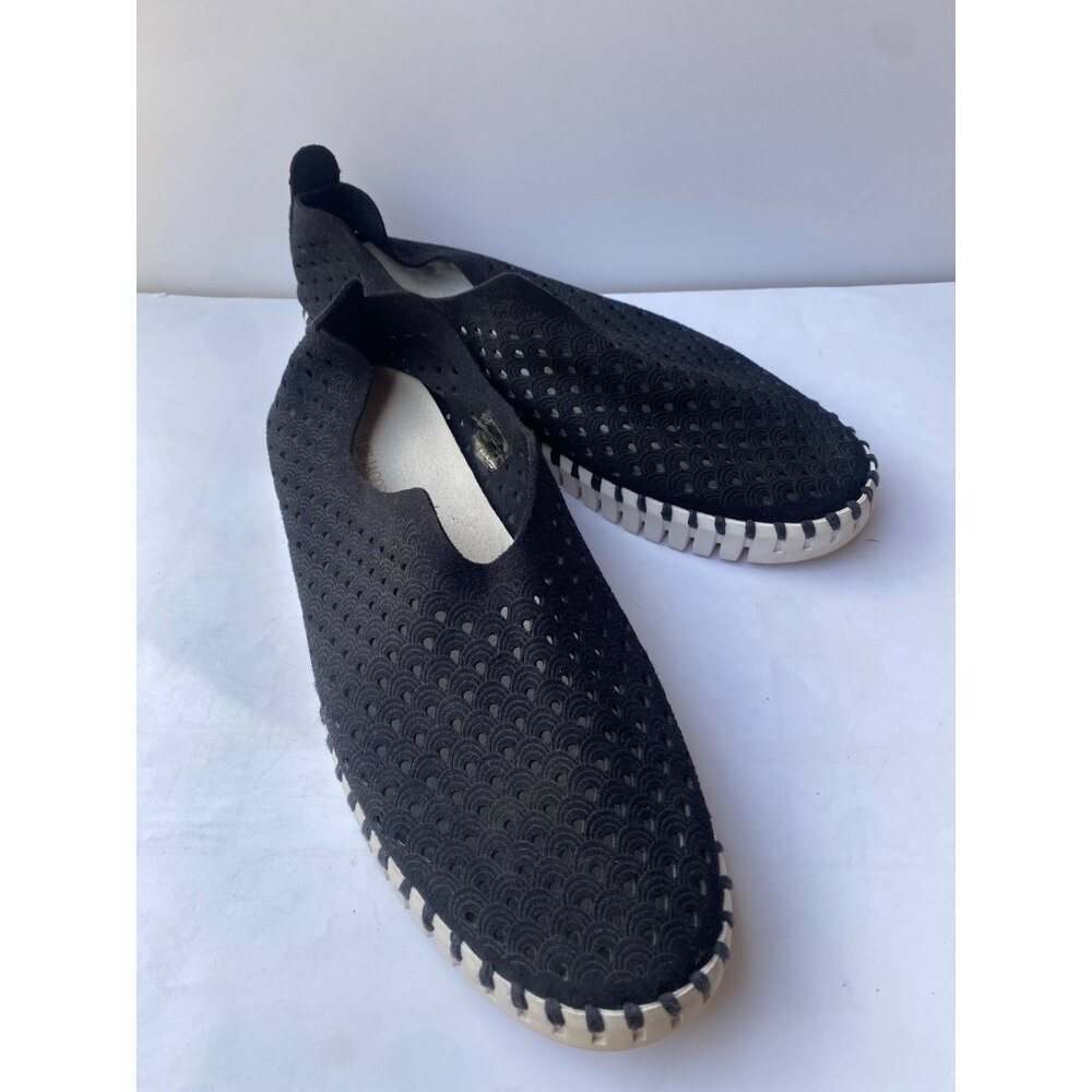 Ilse Jacobsen Tulip 139 Black Perforated Slip On Women's Size 41 US 10.5 11